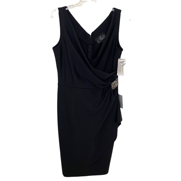 ALEX EVENINGS Jersey Knit Rhinestone Detail Dress - Picture 5 of 12